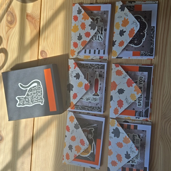 Handmade Mini Hocus Pocus Theme Halloween Cards & Envelopes Boxed Set of 6 - Picture 12 of 12